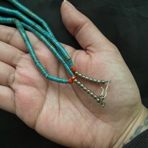 Heishi Turquoise Native American Beaded Necklace Jacla - Picture 10 of 13